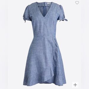 J Crew Faux Wrap Chambray Dress